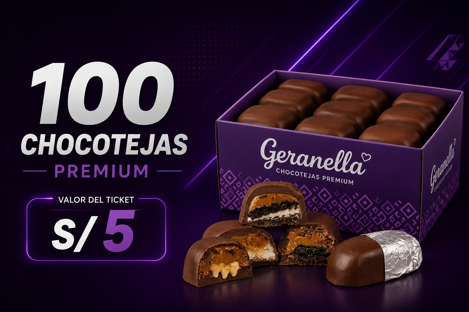 100 Chocotejas Sabor Premiun